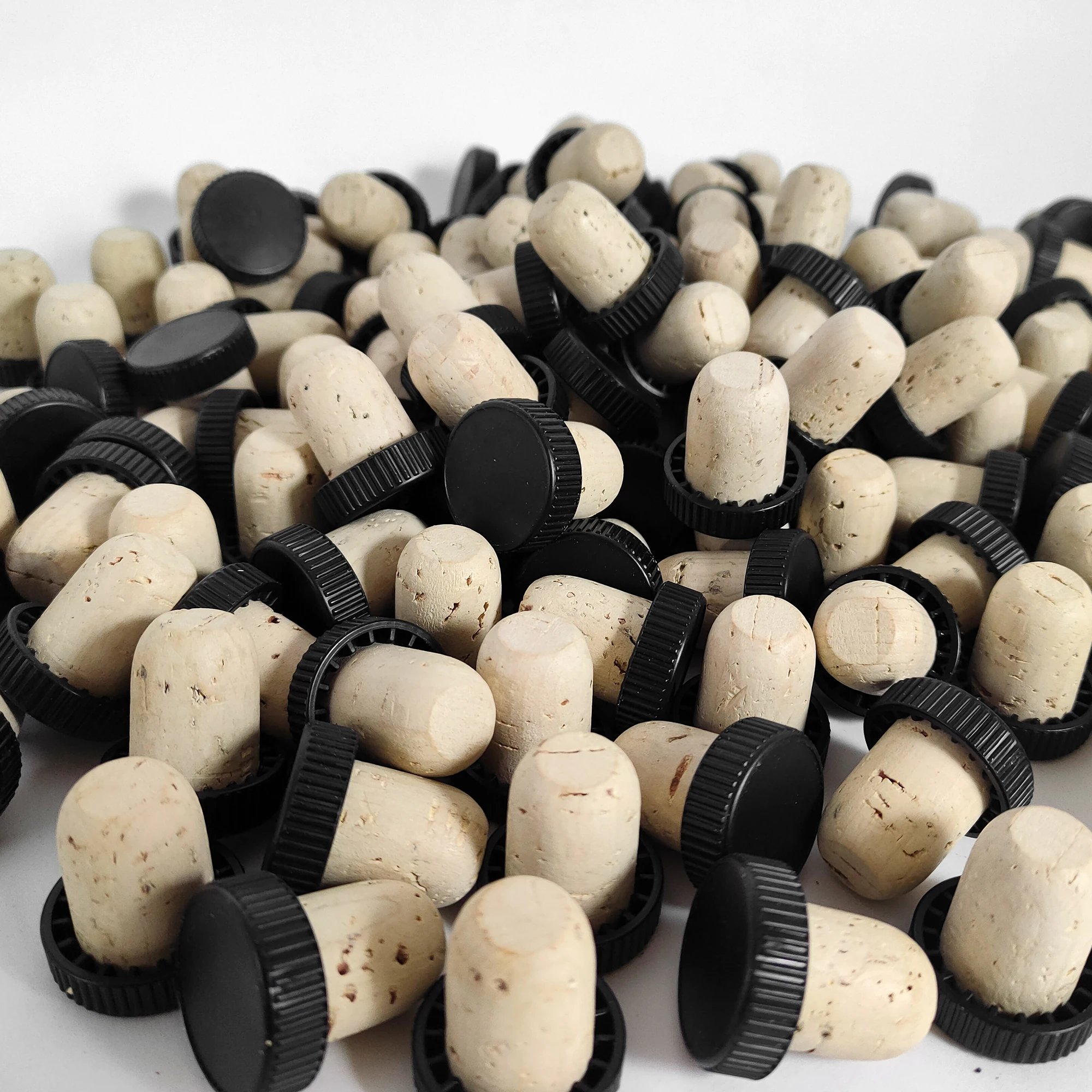 Bartop natural cork stopper with black PVC cap super quality size 27x18,5mm