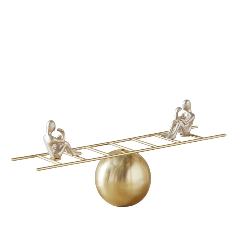 See Saw Sculpture With Ball Shape Base Transform Your Home Decor With An Eye Catching Piece Combines Elegance With Playfulness