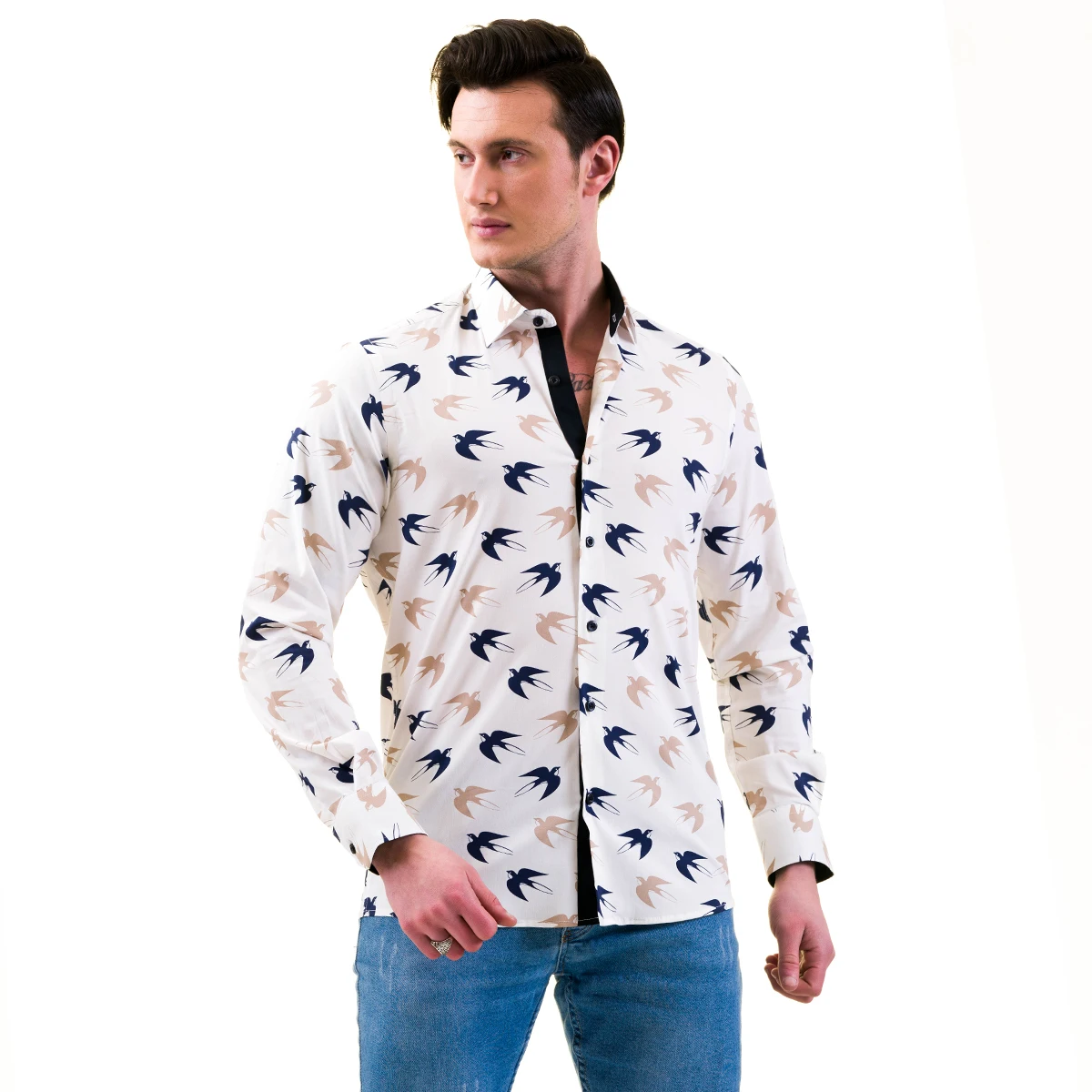 Army Green Hawaii Print Men Shirt hawaiian Print Custom Hawaiian Shirt Summer Resort Casual made in turkey