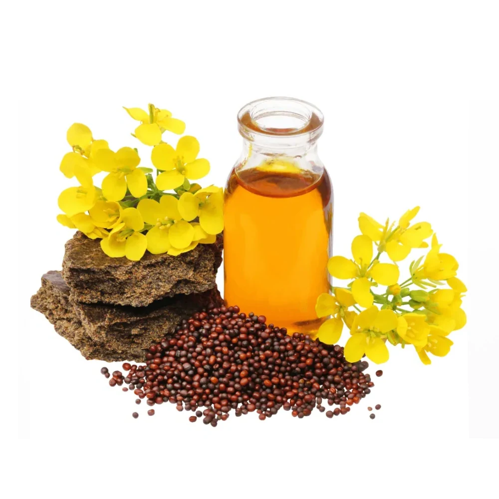 MUSTARD OIL 100% organic Omega-6 source / food grade pure cold-pressed mustard seeds oil for cooking and cosmetics