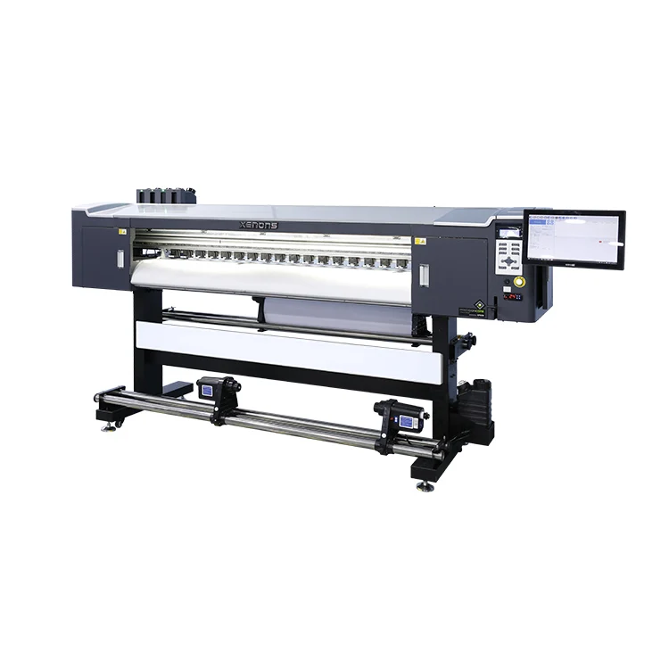 Small foot-print sticker and labels on Xenons 0.6m 1.3m printer and cutter printing machine