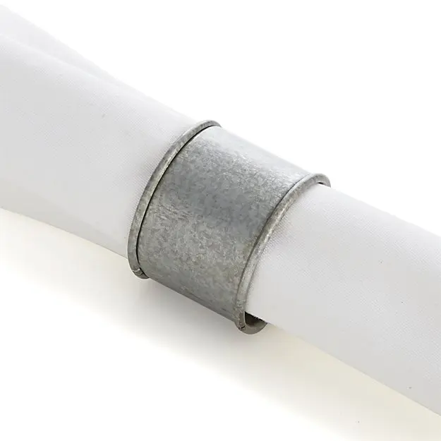 Eco Friendly Metal Round Dinner Decoration Napkin Rings Wedding Events & Parties Tableware Handmade High Quality Silver Plated