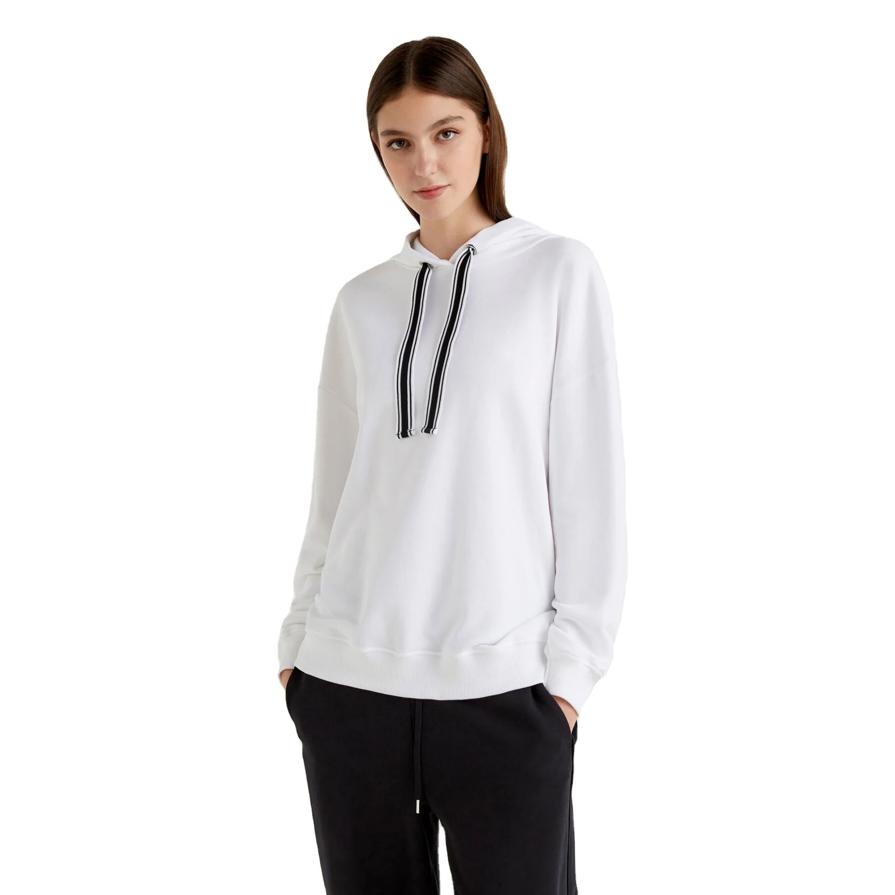 Wholesale Casual Cotton Tech Fleece Hoodies Women Streetwear Cheap Price High Quality Pullover Oversized Casual Women Hoodie