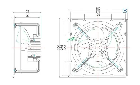 ROBOTECH Excellent flame and corrosion resistance exhaust fan High Pressure Ventilating Fan TIH-200S
