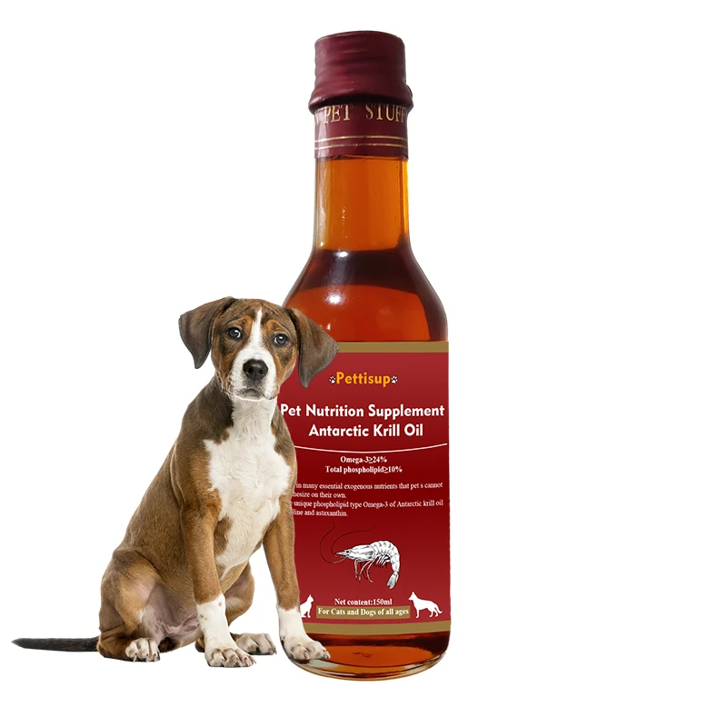 Pettisup Free Sample Omega 3 Krill Oil Supplement Treats for Dog & Cat with Astaxanthin Antarctic Krill Oil for Immune Support
