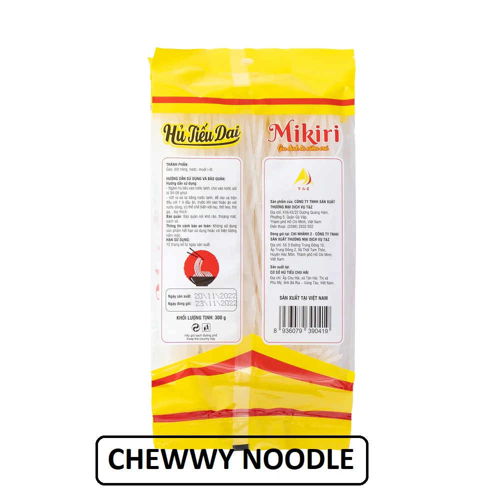 Advance Noodles in Viet Nam Bucatino Pipe Noodles Ingredient Natural rice flour 80% Taste Delicious Smooth Date One Years Dried