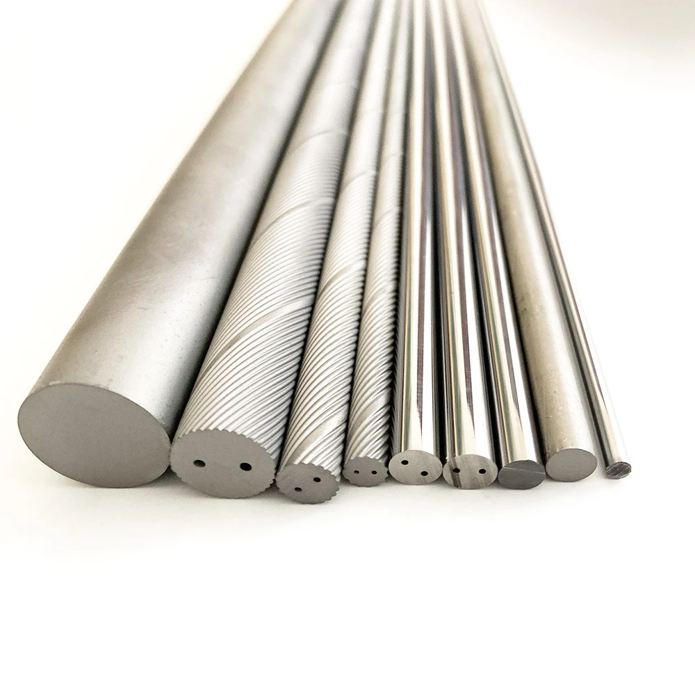 Reducing cutting resistance tungsten steel round bar 30 degrees standard double spiral holes tungsten-cobalt alloy rod