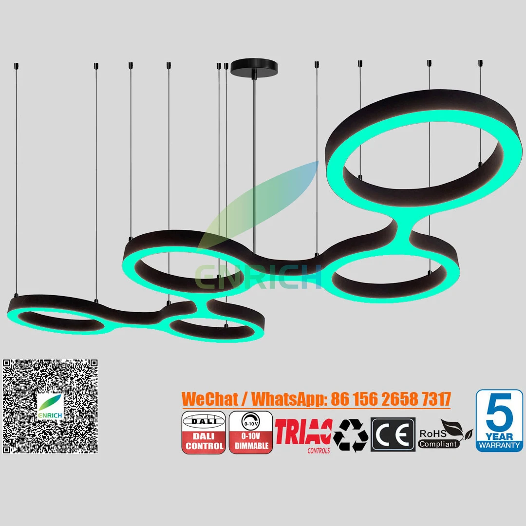 Creative Octopus Aquarius Shape LED Linear Pendant Light Science Museum Art Gallery Repository Theater Exhibition Hall Lobby