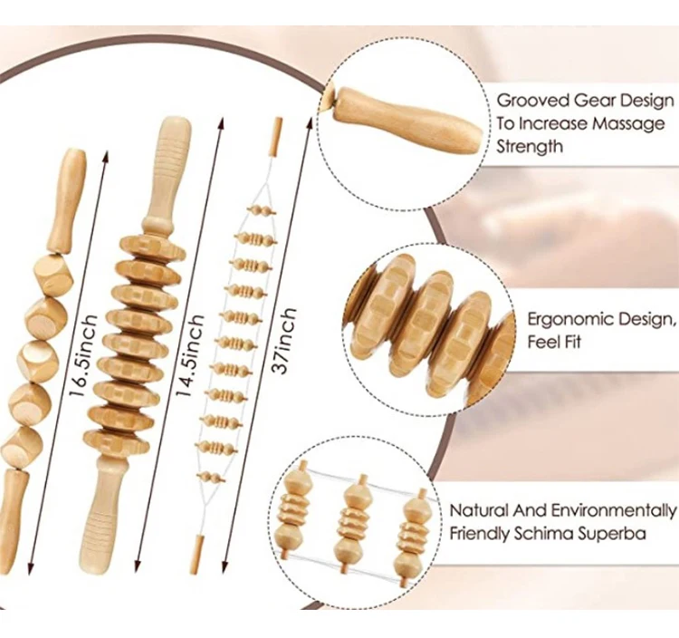 Новейший продукт деревянный массажер для всего тела полезные инструменты массажа спины ролик