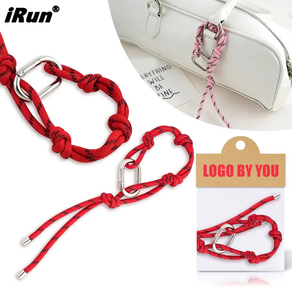 iRun Custom Phone Ornament Bag Pendant Cute Bracelet Keychain Nylon Rope Car Pendant Hand Woven Bag Accessories Charm