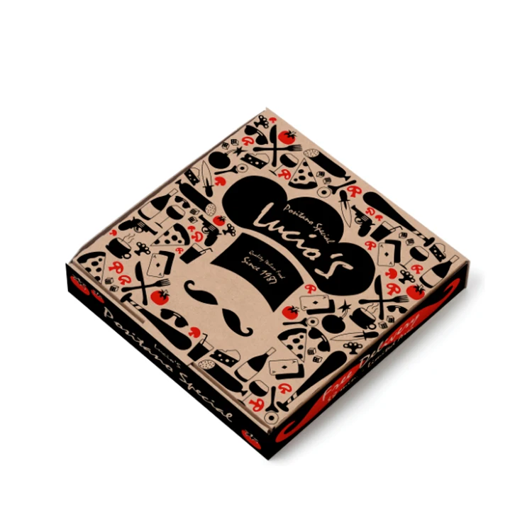 Pizza Box Wholesale Custom Logo Printing Corrugated Pizza Packing Paper Carton Box