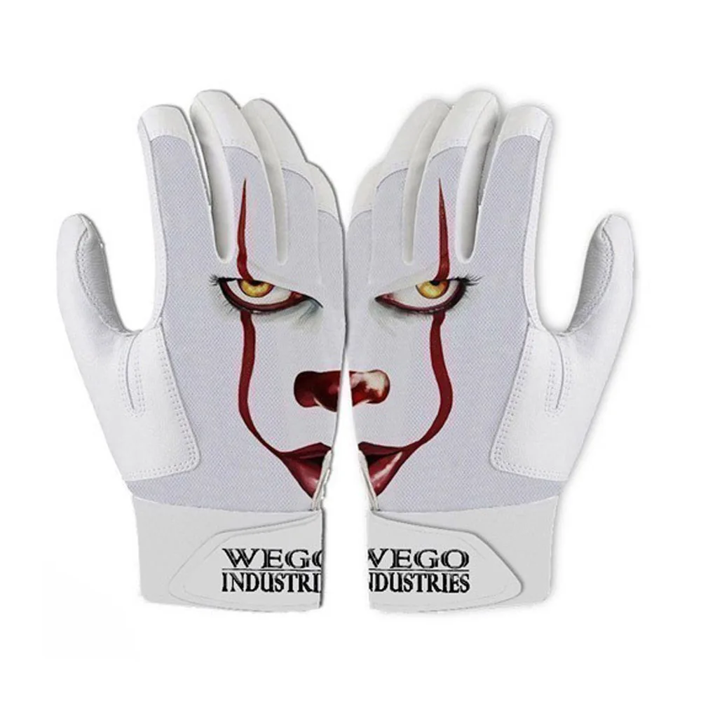 Wholesale Best Sublimated Design Goatskin Digital Leather Baseball Batting Gloves Professional Unisex Softball Batting Gloves