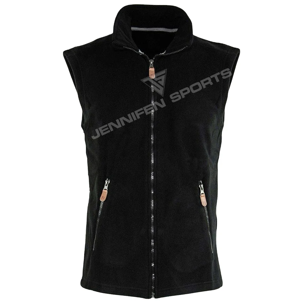 Classic Winter Men Hunting Vest Shell Material 100% Polar Fleece Fabric Zipper Closing Front Pockets Inside Woven Label