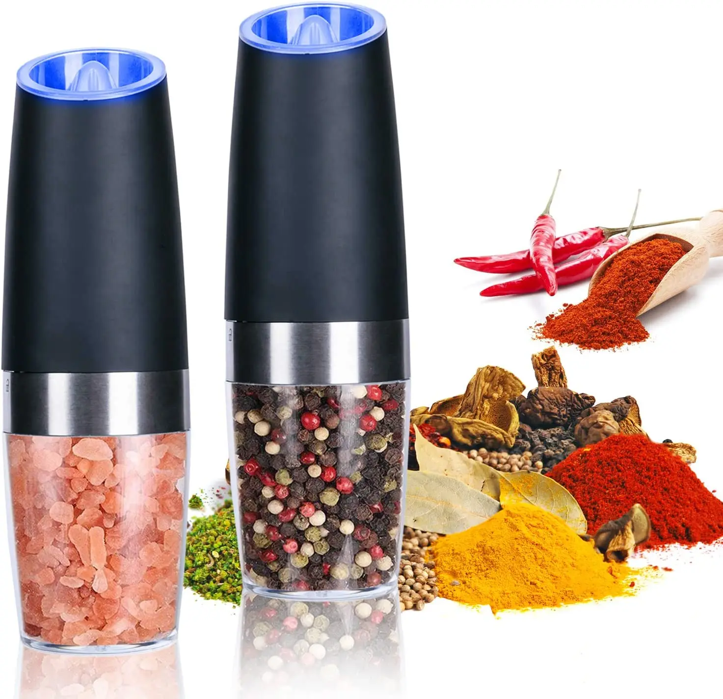 Top Selling Adjustable Coarseness Automatic Salt and Pepper Grinder Set