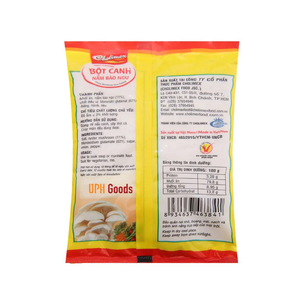 Cholimex Premium 180g Oyster Mushroom Soup Powder Instant Herbs Spices for Cooking Dipping Salt Primary for Everyday Meals