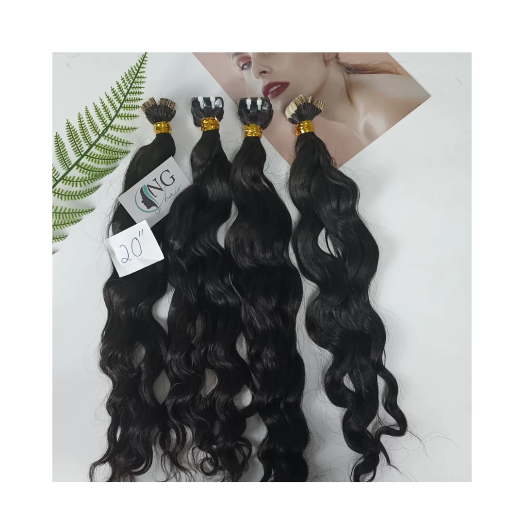 Luxury product Natural Wave Tape Ins 100% Unprocessed Raw Vietnamese Human Hair no tangle no chemical by Nghair