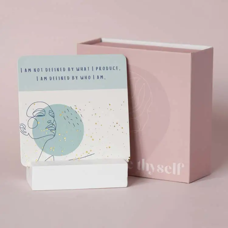 LABON High Quality Positive Self Love Custom Printing Boho Spiritual Affirmation Flash Cards Deck