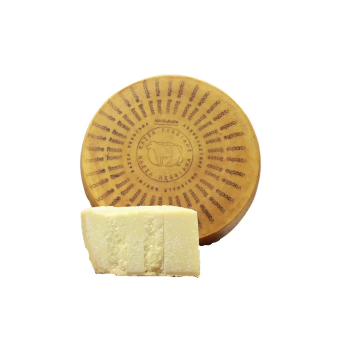 Parmigiano Reggiano Vacche Rosse 24 месяца Выдержка все колесо 38 кг итальянского сычужного сыра в сопровождении сырого ящика