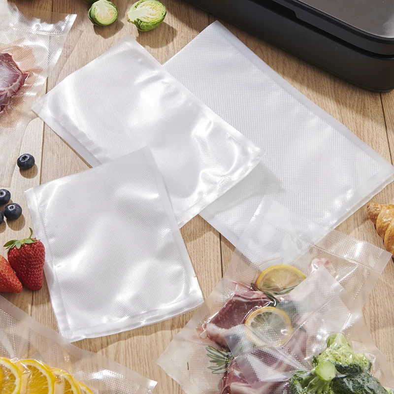Custom PE Embossed Transparent Vacuum Sealer Roll 28 x 5 Meter Vacuum Sealer Bags For Food