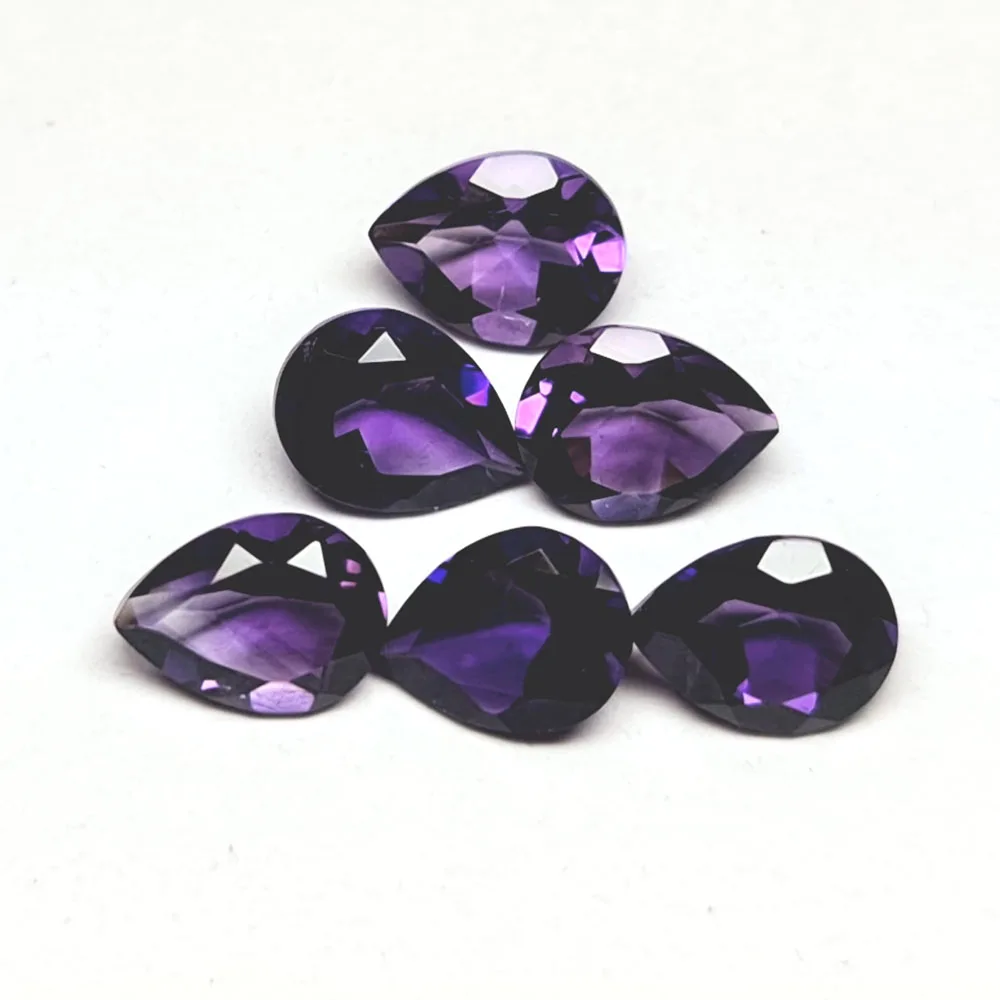 Hot Selling Natural Amethyst Faceted Gemstone Pear Shape Amethyst Gemstone Jewelry Making Pear Shape Amethyst Loose Gemstone