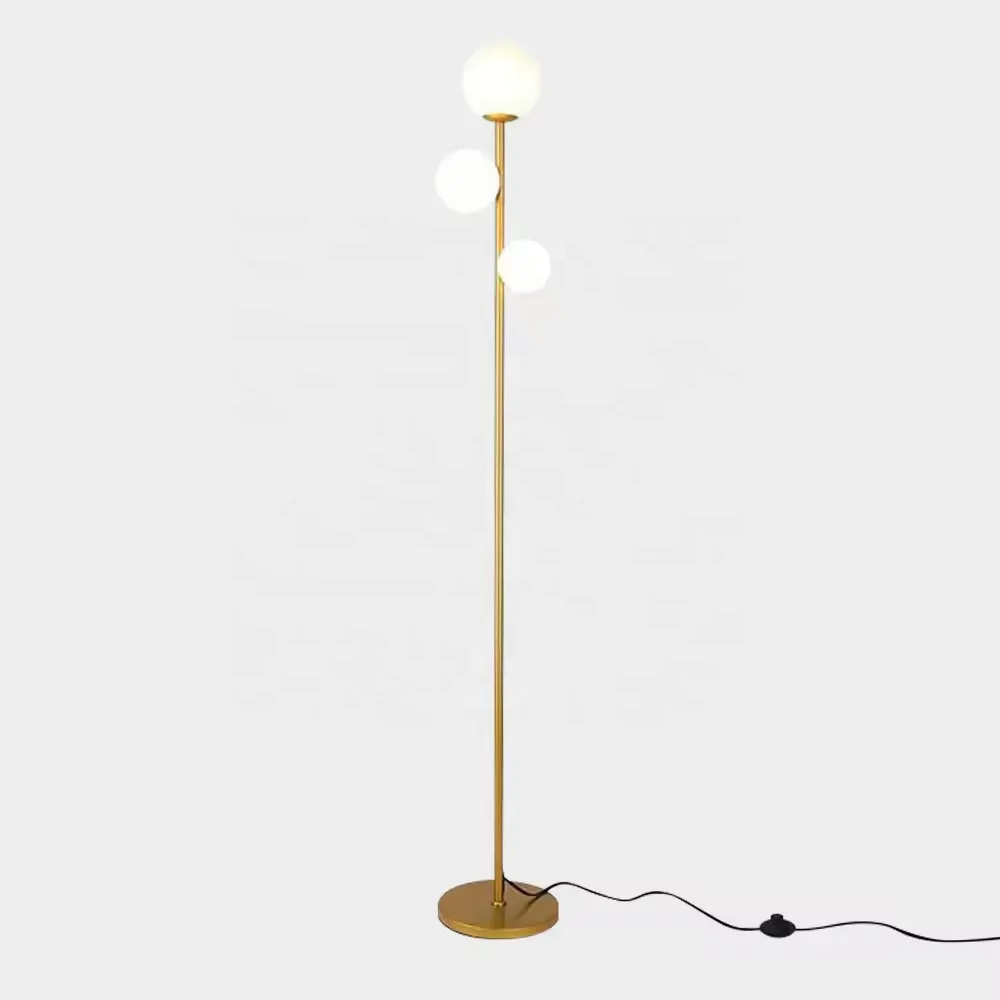 Wholesale 3 Globe Lights Tall Gold Floor Lamp Dimmable Standing Lamp Vintage Floor Lamps for Bedroom Lighting