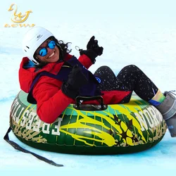 110cm Snow Tube Winter Inflatable Ski Circle With Handle Durable Children Adult Snow Tube Skiing Thickened Floated Sled