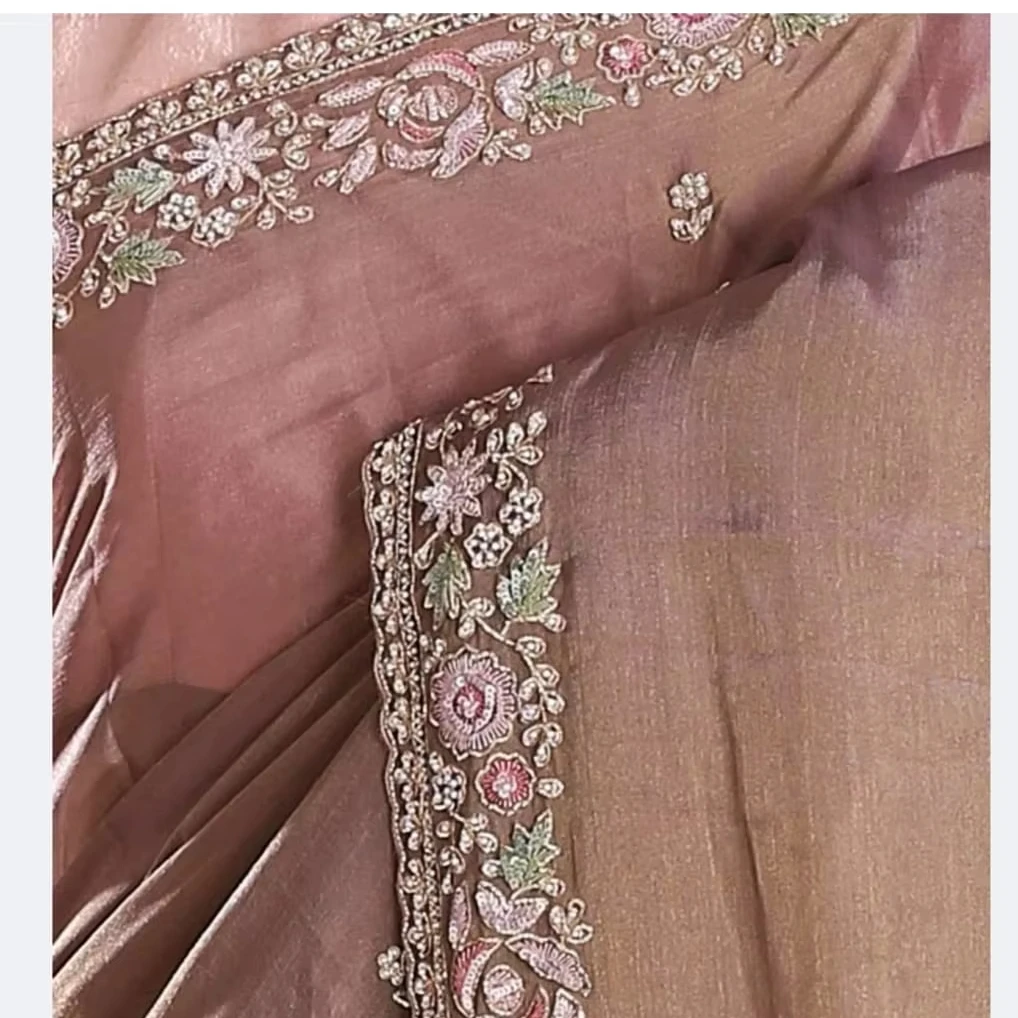 Женская блузка из чистого шелка из органзы с нитками, блестками, в индийском стиле, для свадеб и вечеринок