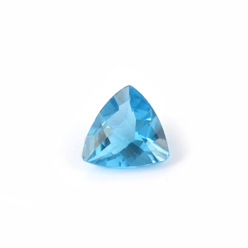 Natural Swiss Blue Topaz Trillion Chekker Cut Gemstones Wholesale Loose Semiprecious Stone For Jewelry Making Shop Online
