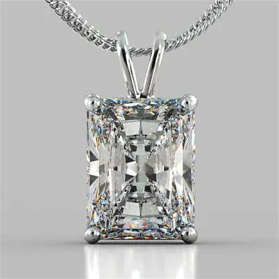 Lab Grown Polish Diamond Radiant Shape Pendant Solitaire 14k Gold Pendant Direct from Manufacturer