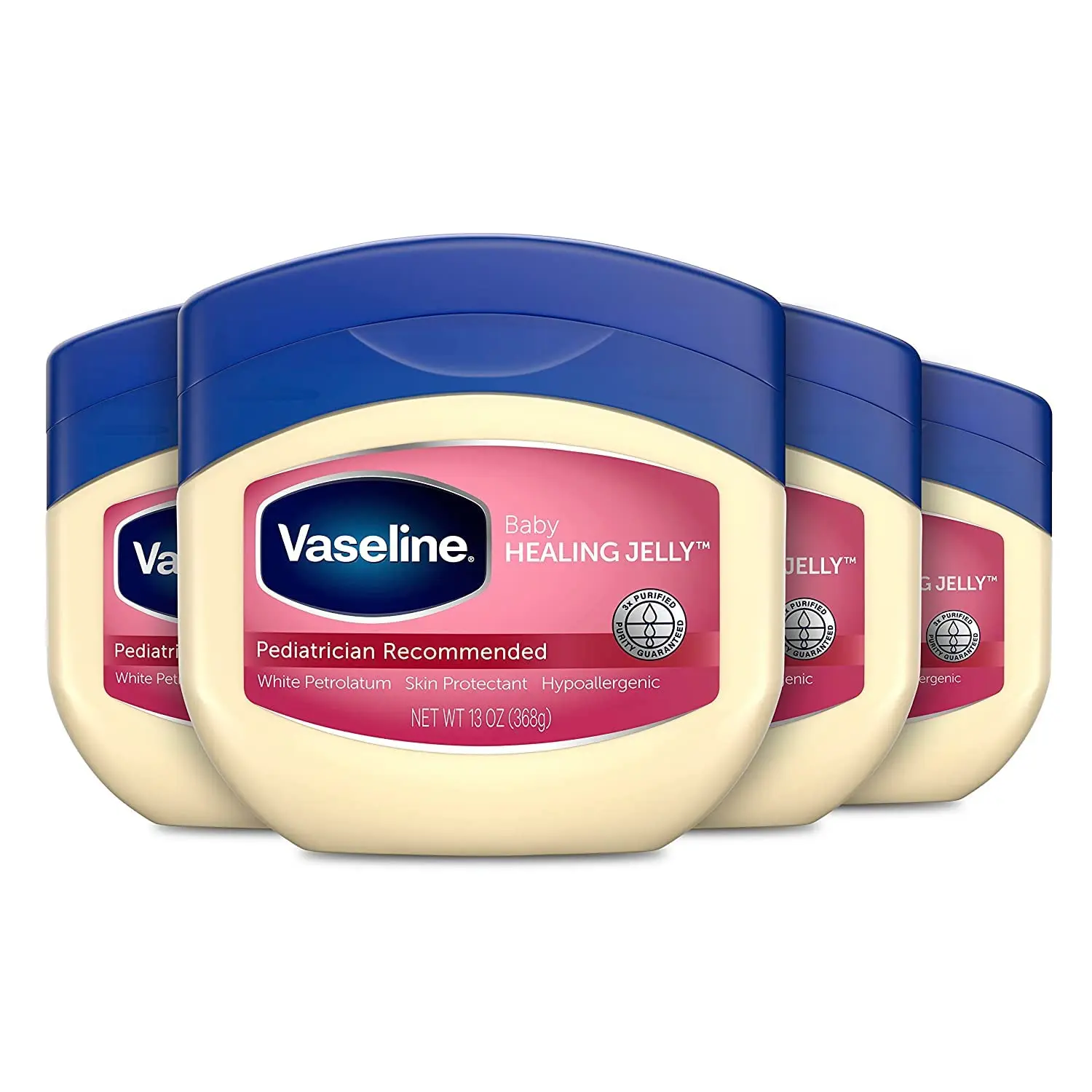 Click image to open expanded view  Vaseline Petroleum Jelly Baby Skincare Protective & Pure 4 Count Treats Dry Skin