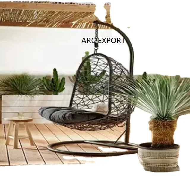 Standard Black Color Wire Iron Unique Fancy Designer Swing Latest Modern Design Home and Garden Indoor Iron Metal Swing