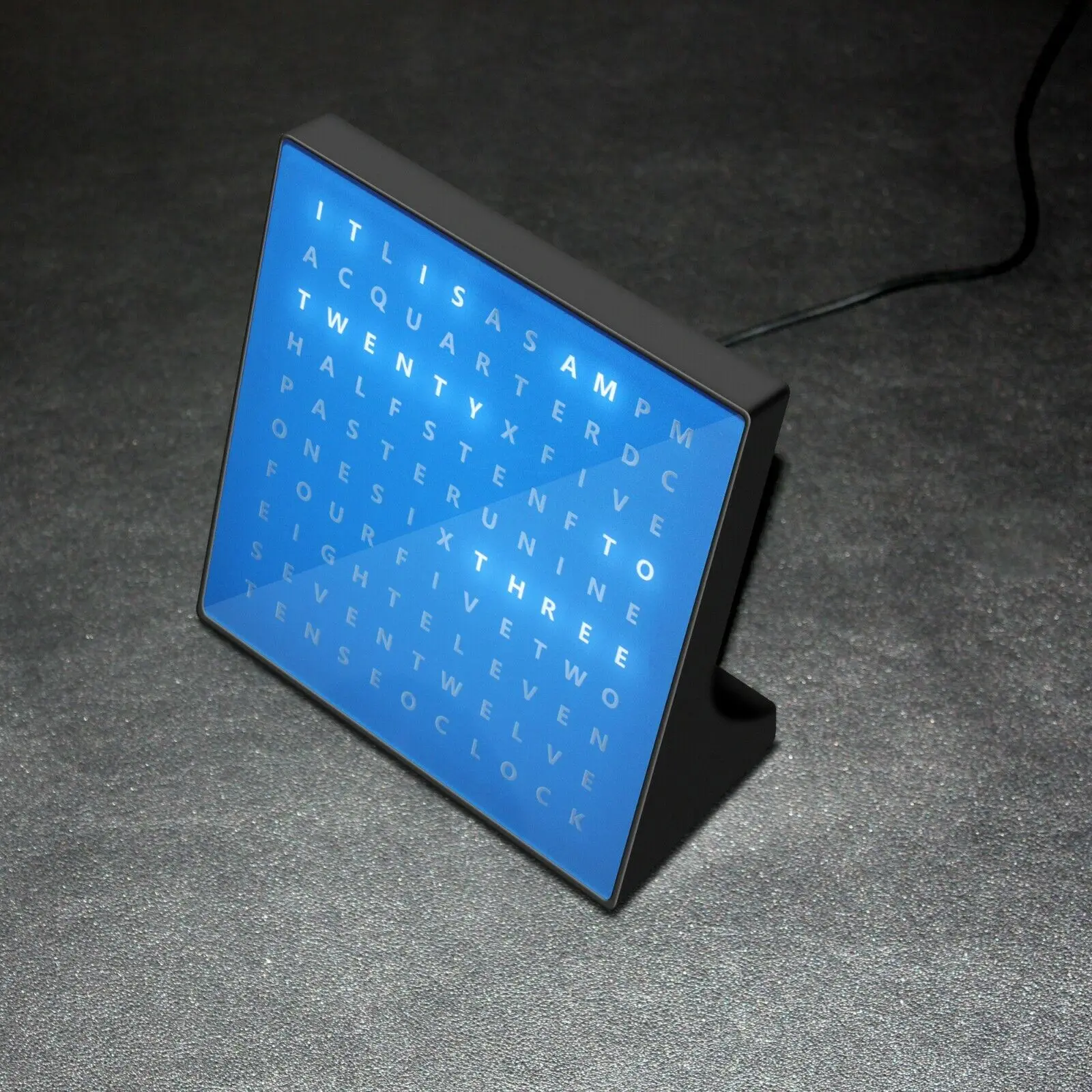 CHEETIE CP0401 Blue English Night Sleep Dimmable Glow USB AC Adapter Clock Wall Words with Instruction