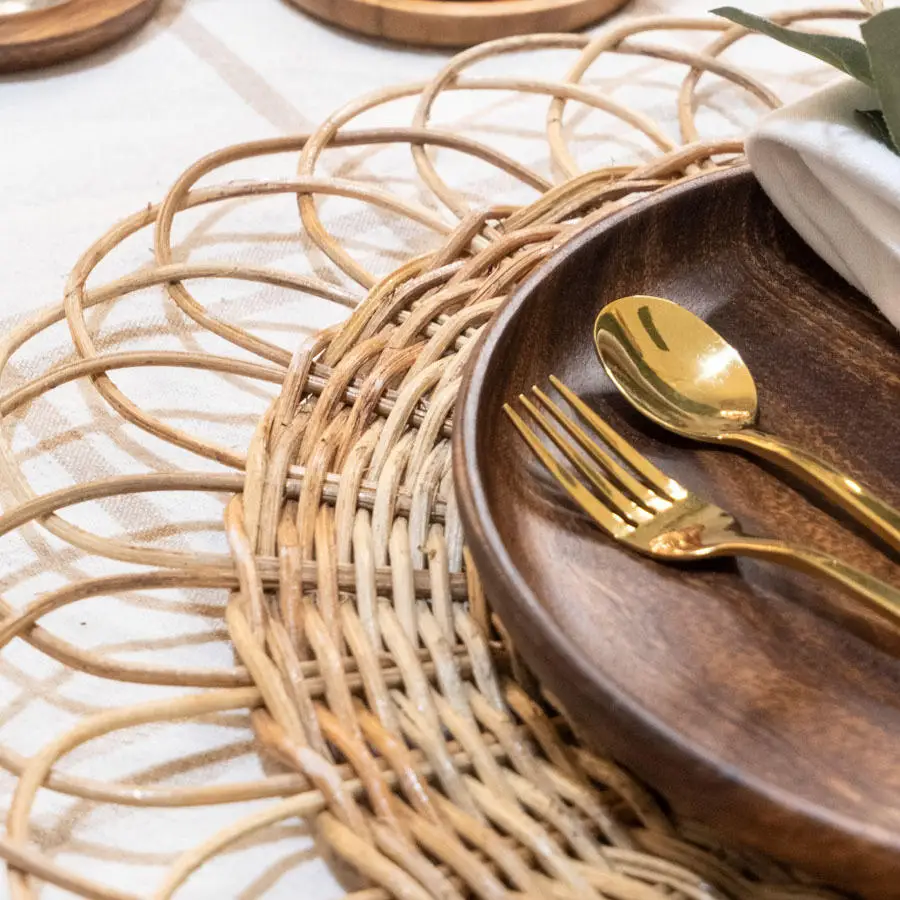 Handmade Rattan Placemat/ Wall Decor For Home, Wedding, Garden Decoration Wholesale Handicraft Vietnam