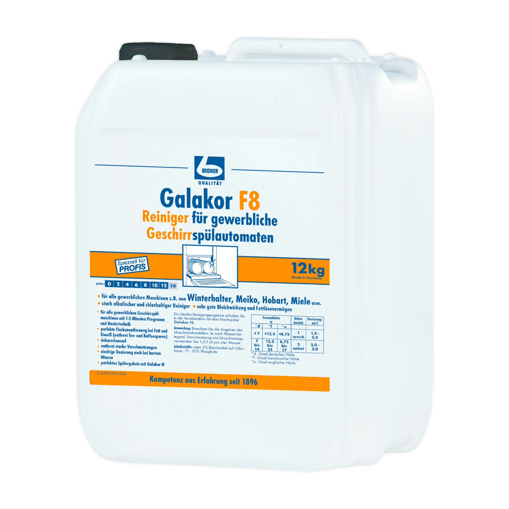 Dr. Becher Galakor F8, cleaner for commercial dishwashers - 12 kg canister (12 kg)