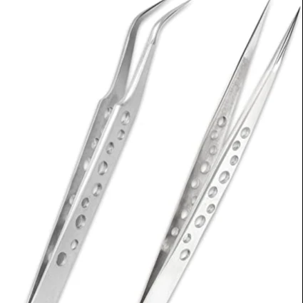 Eyelash Tweezer For False Eyelash Extension Lash Fan Eyebrows Nail Art Dot Design Stainless Steel Tweezers Makeup Tools