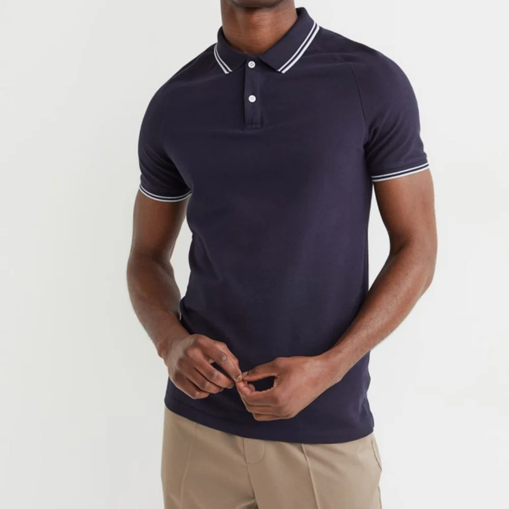 Summer Top Quality Cotton Polo T-Shirt Men Solid Color Collar Design T-shirt Casual Wear Classic Men Clothing Tops Tee Shirt