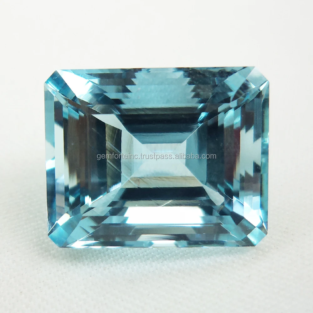 AAA Grade Aquamarine Rectangular Faceted Cut Semi precious Natural Gemstone in Bulk Blue Aquamarine Fine Jewelry Making Gemstone