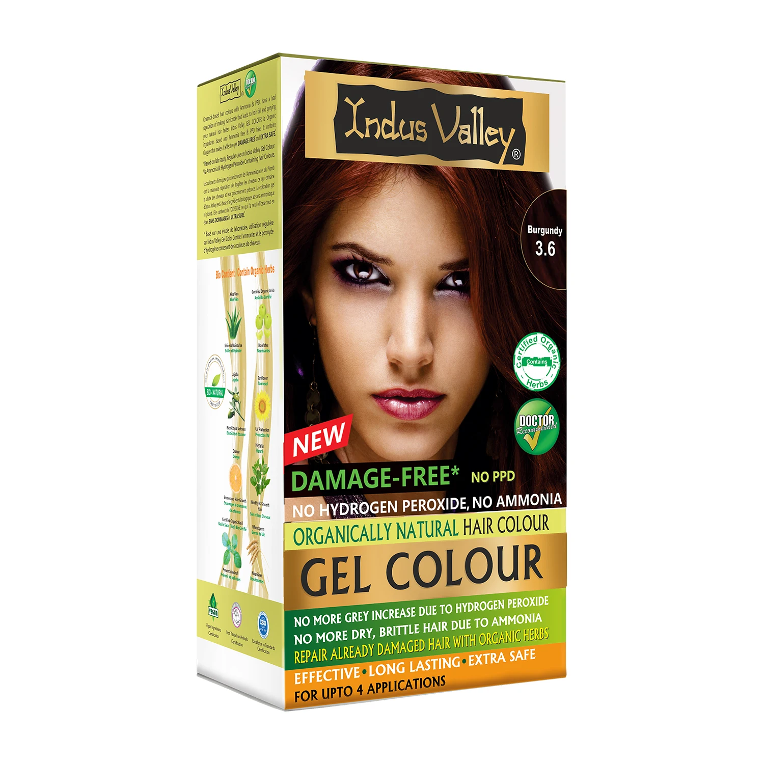 Indus Valley Gel Hair Color Semi Permanent PPD Free No Ammonia Hair Color Dye Kit No Peroxide Hair Color Dye Ecocert