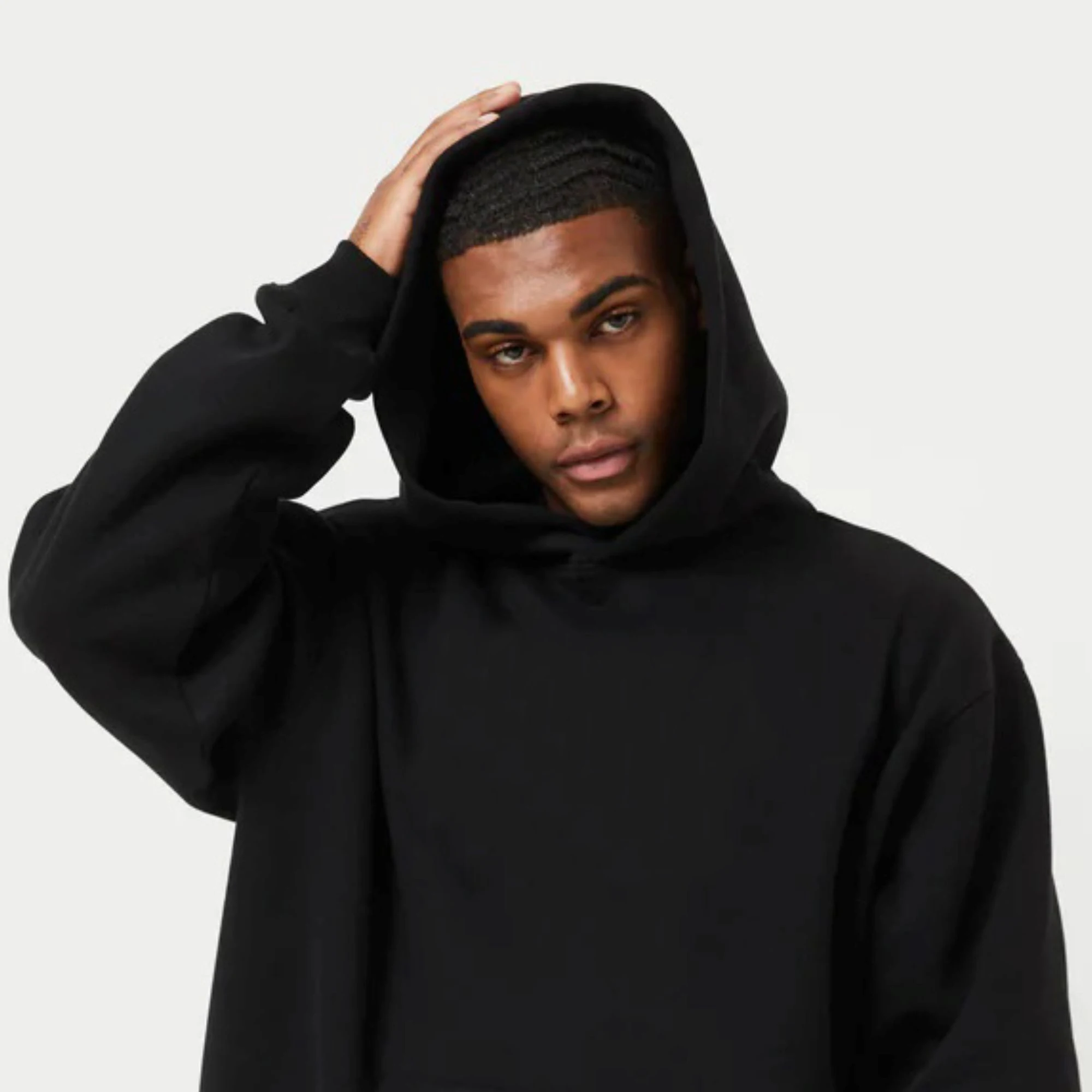 High Quality OEM Plain Heavyweight Fleece Logo Printed Cotton Oversize Custom Unisex Hoodies Mens Black Hoodies for Winter