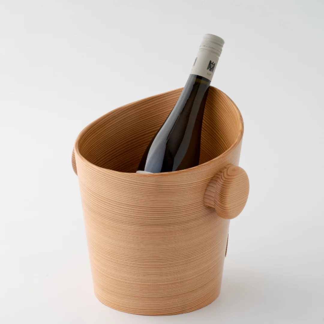 Wooden Ice Bucket Luxury Japanese Tableware Wine & Beverage Coolers Traditional Craft