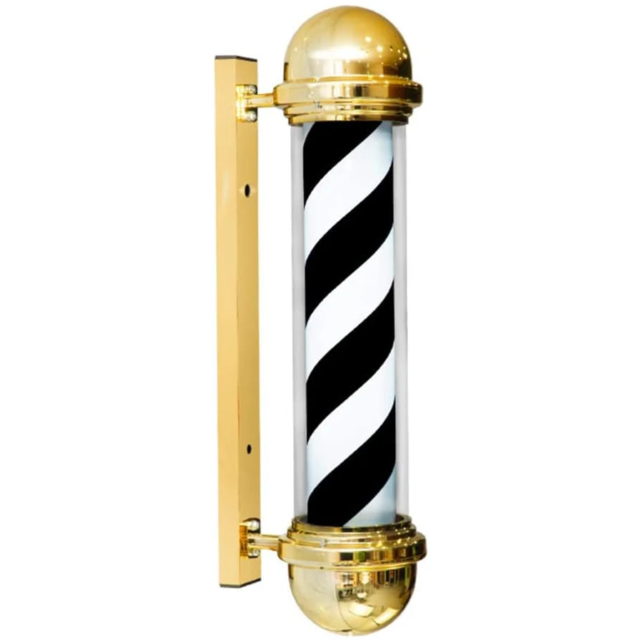 Hot Sale Hair Salon Turn Light Waterproof Rotating LED Light Barber Pole Outdoor Wall Hanging Barber Pole Light