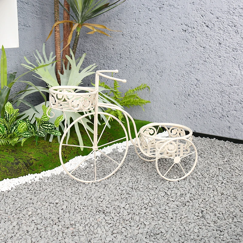Home Garden Decorative Wholesale Flower Stand Bicycle Metal Plant Pot Holder