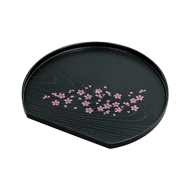 Wholesale Plastic Semicircle Tray Cherry Blossom Party Restaurant Tableware Supplies