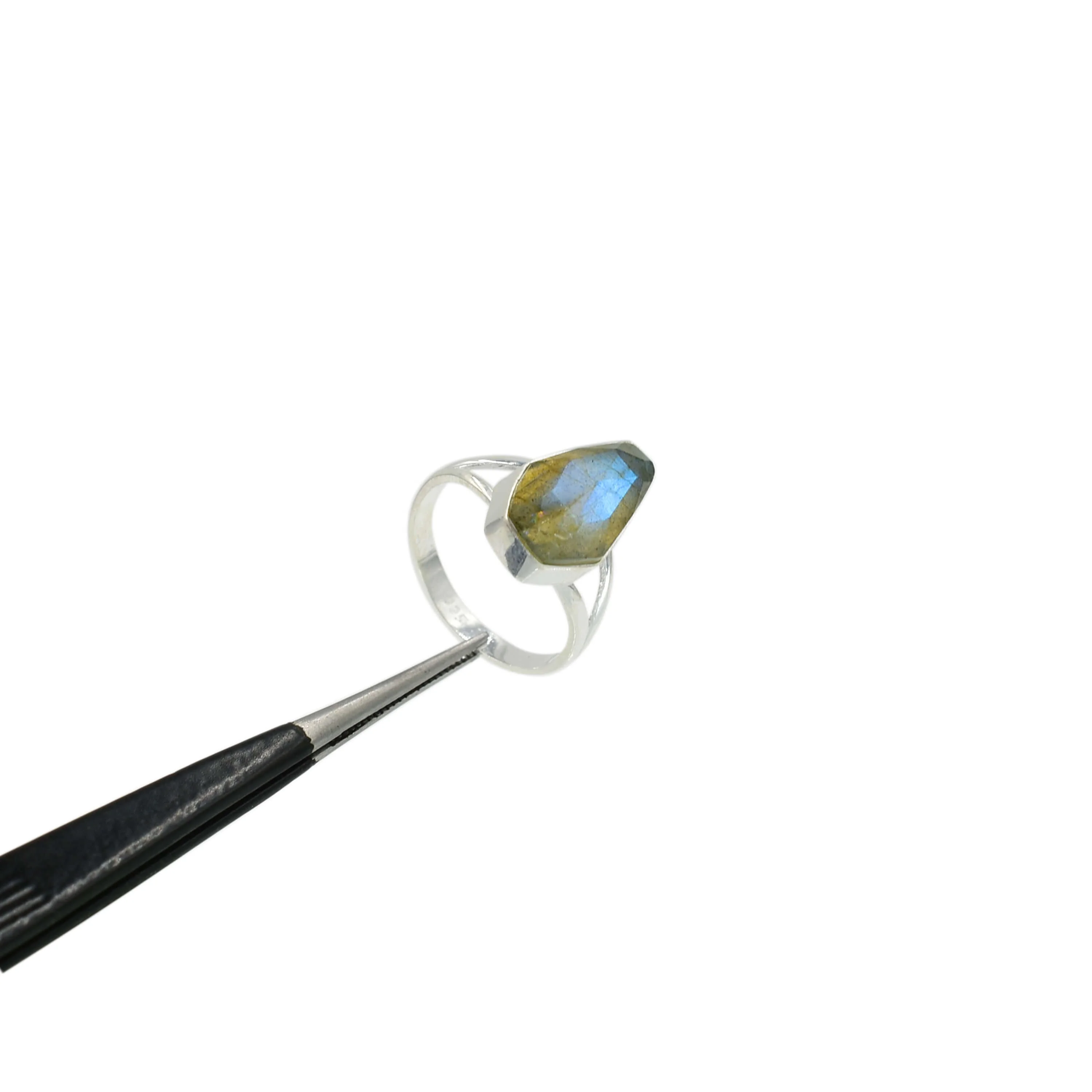 Multi fire labradorite gemstone ring sterling silver coffin shape stone rings statement jewelry unique style women gift items