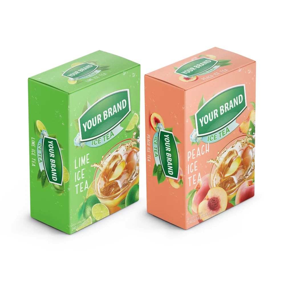100% Organic Instant Ice Lemon Tea Powder Custom Print Tea Blend Sachet Packaging Tea OEM Lime Flavor Instant Powder