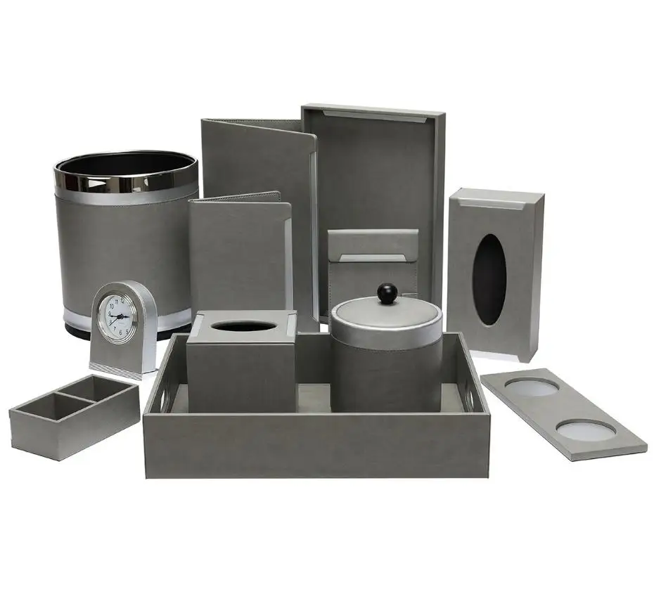 Индивидуальные гостиничные принадлежности набор аксессуаров для подноса кожаная коробка салфеток ведро льда