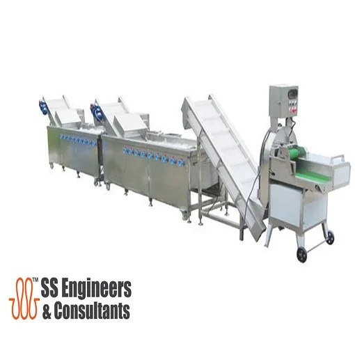 Chilli Cucumber Carrot Onion Diced Radish Washing Cutting Processing Line And Washing Machine