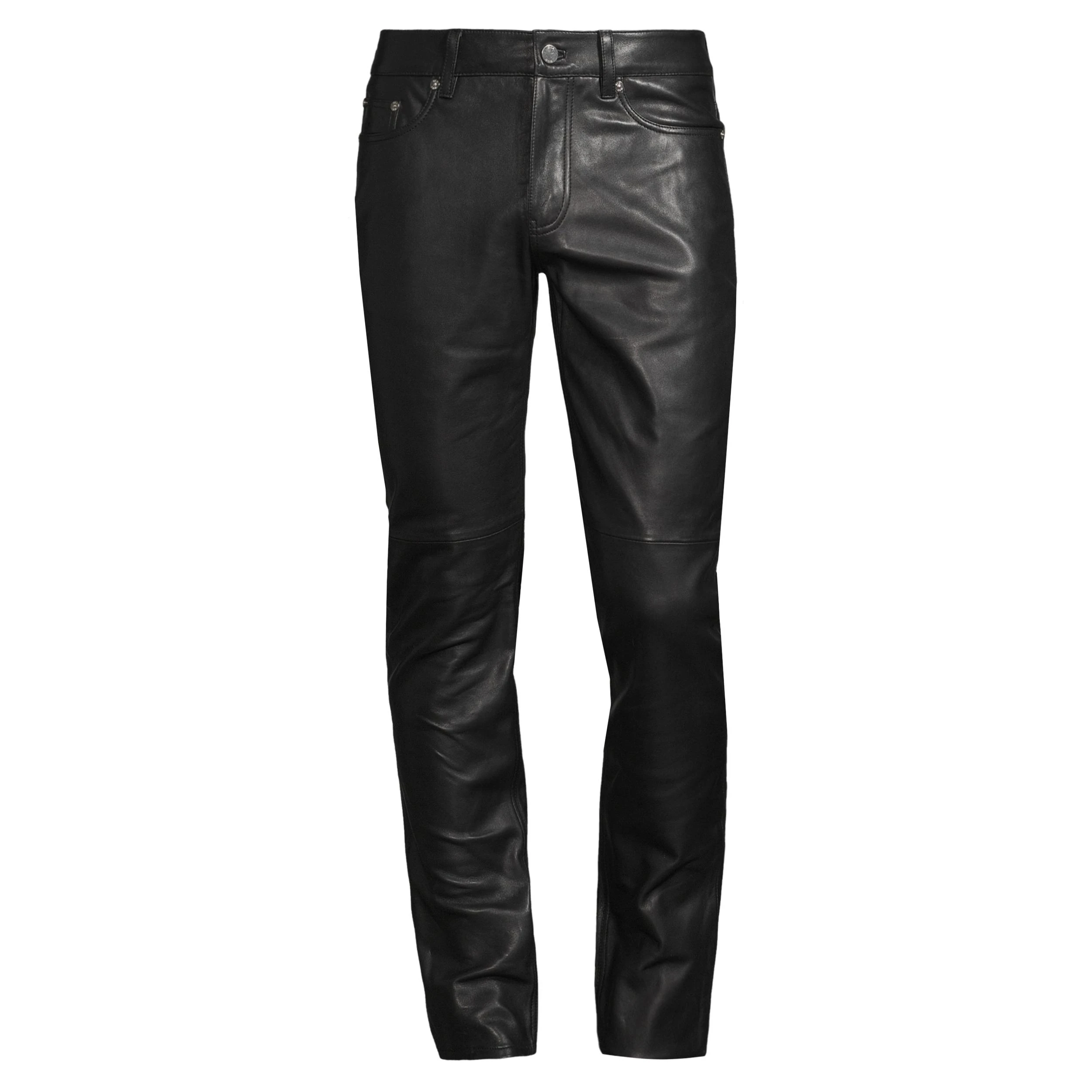 Top Quality Men Black Genuine Leather Pant Top Selling Leather Pant For Men Cheap Price Leather Pant For Sale Ideal For Winter