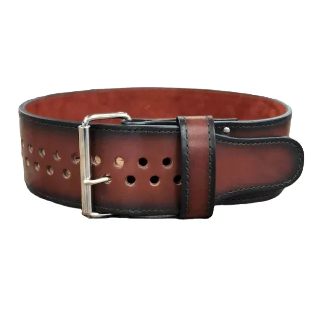 High Quality Latest Custom Design Single Prong hole Gym Equipment Weightlifting Powerlifting Leather Power Belt For Sale