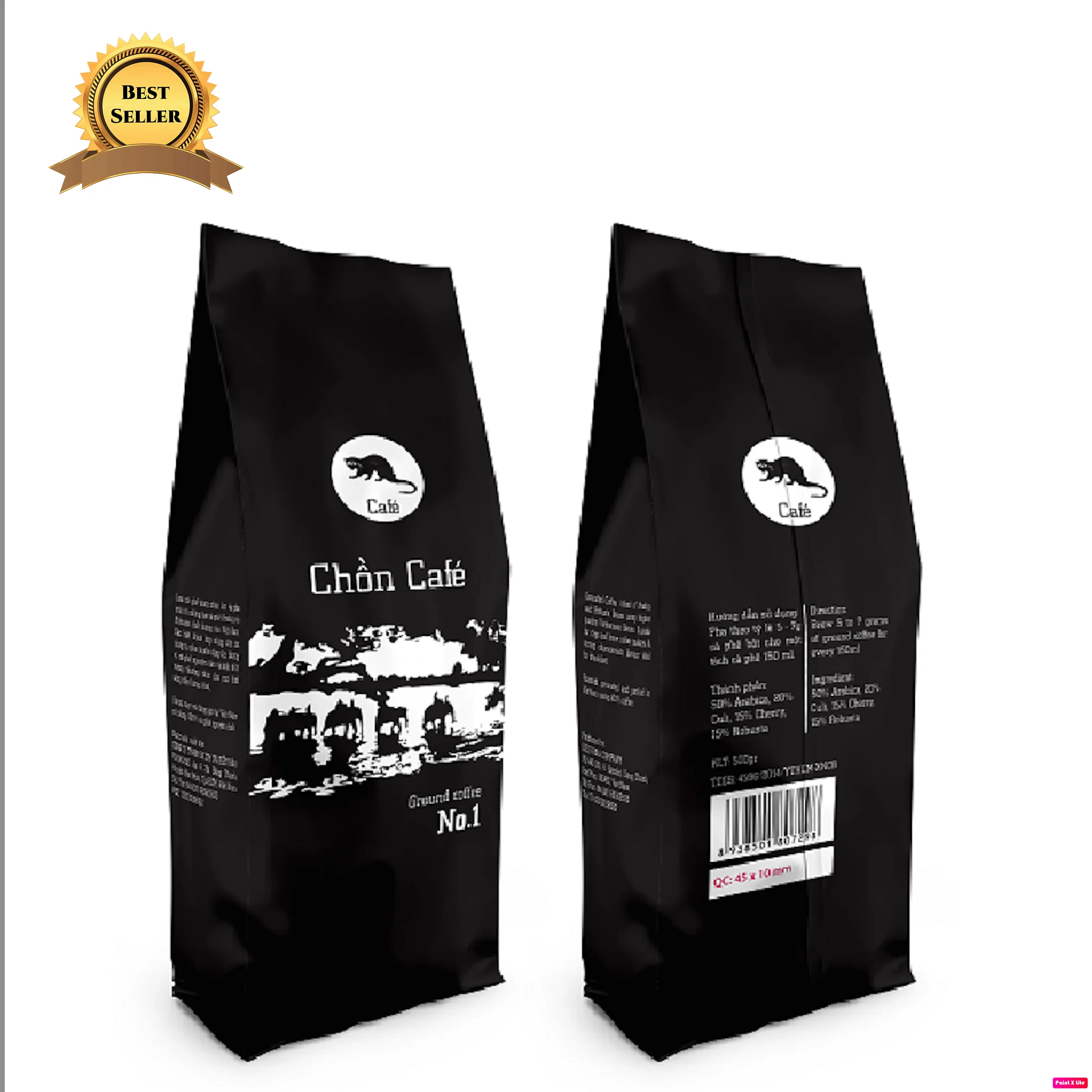 Weasel Ground Coffee Highly esteemed HACCP & ISO 9001 2015 Certificated No.2 500 GRAM/BAG made in Vietnam